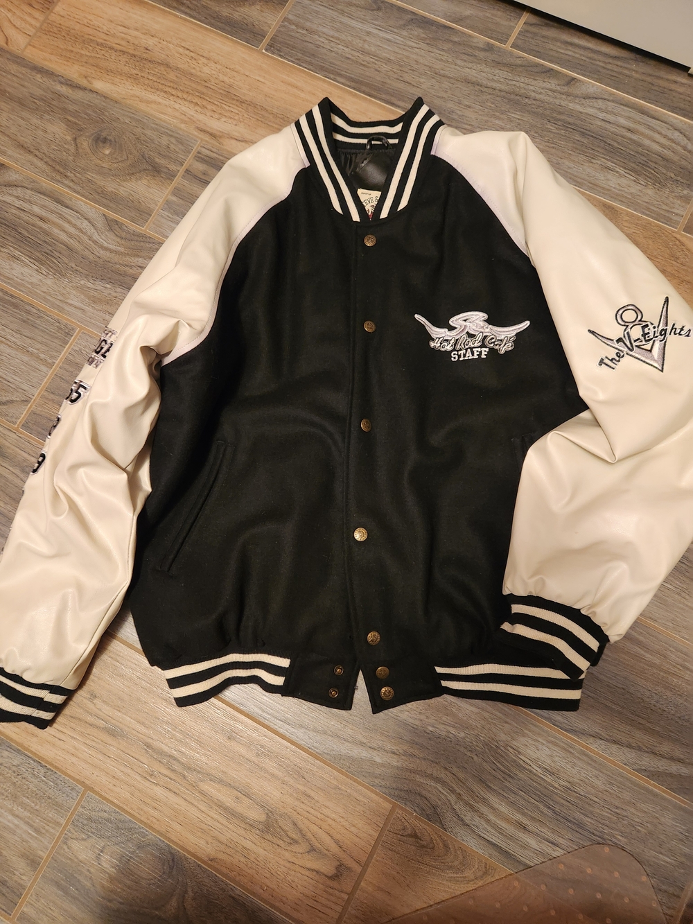 Steve & Barry's Black and White Varsity Bomber Jacket